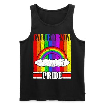 Californie Fiers USA Amérique Lgbtq californienne - Débardeur bio Premium Homme - noir - Devant - Michal (187cm)