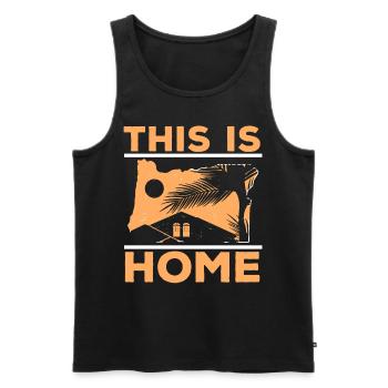 This is Home Oregon USA State of America Oregonian - Men's Premium Organic Tank Top - black - Front - Michal (187cm)