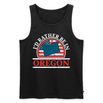 I would rather be in Oregon USA America Oregon - Men's Premium Organic Tank Top - black - Front - Michal (187cm)