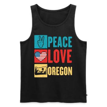 Frieden Liebe Oregon USA Staat Amerika Oregonian - Männer Premium Bio Tank Top - Schwarz - Vorne - Michal (187cm)