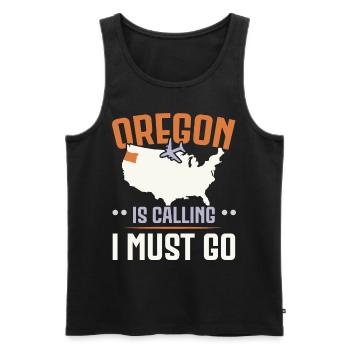 Oregon ruft und ich muss gehen USA Staat Amerika - Männer Premium Bio Tank Top - Schwarz - Vorne - Michal (187cm)
