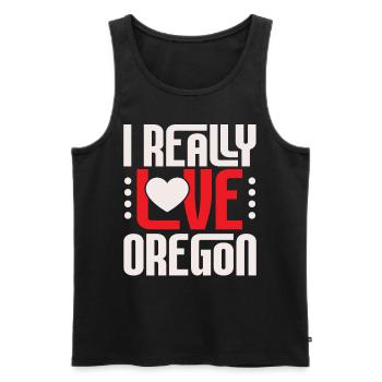 I really love Oregon USA State of America Oregon - Men's Premium Organic Tank Top - black - Front - Michal (187cm)