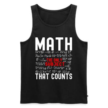 Professeur de mathématiques Mathématiques - Débardeur bio Premium Homme - noir - Devant - AI Model Male 178 light (178cm)