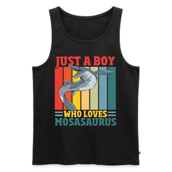 Just A Boy Who Loves Mosasaurus Prehistoric - Männer Premium Bio Tank Top - Schwarz - Vorne - AI Model Male 178 light (178cm)