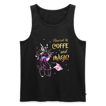 Coffee And Magic Wicca Goth Witch - Men's Premium Organic Tank Top - black - Front - Michal (187cm)