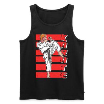 Karaté Fighter Arts martiaux Dictons Arts martiaux - Débardeur bio Premium Homme - noir - Devant - Michal (187cm)