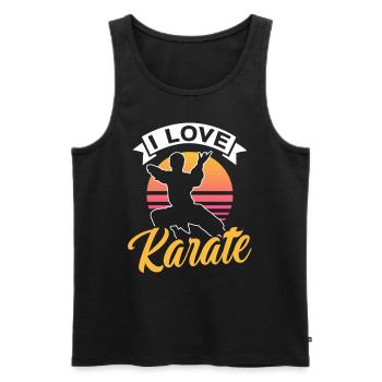 J’adore les arts martiaux de combat de karaté arts martiaux - Débardeur bio Premium Homme - noir - Devant - Michal (187cm)