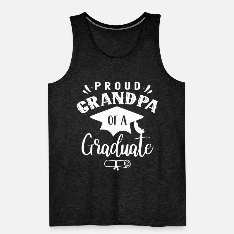 Stolzer Großvater Eines Absolventen Absolvent Männer Premium Bio Tank Top