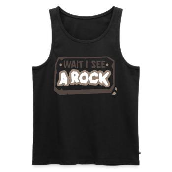 Waiting I See A Rock Geology Profession Geologist - Men's Premium Organic Tank Top - black - Front - Michal (187cm)