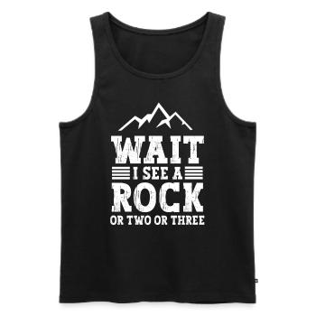 Wait I see a stone or two or three - Men's Premium Organic Tank Top - black - Front - Michal (187cm)