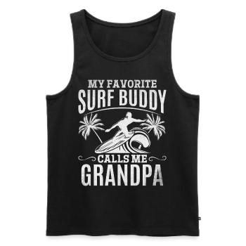 Surfen Mein Lieblings-Surfer-Kumpel nennt mich - Männer Premium Bio Tank Top - Schwarz - Vorne - AI Model Male 178 light (178cm)