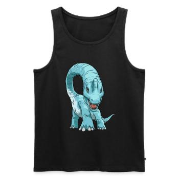 Brachiosaurus Dinosaurier Face to Face - Männer Premium Bio Tank Top - Schwarz - Vorne - Michal (187cm)