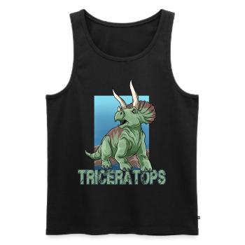 Velociraptor für einen Dino Fan und Dinosaurier - Männer Premium Bio Tank Top - Schwarz - Vorne - Michal (187cm)