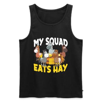 My Squad Eats Hay für eine Reiterin oder Reiter - Männer Premium Bio Tank Top - Schwarz - Vorne - Michal (187cm)