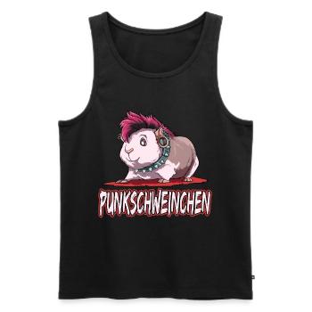 Punkschweinchen Meerschweinchen Punk - Männer Premium Bio Tank Top - Schwarz - Vorne - AI Model Male 178 light (178cm)