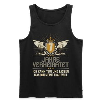 7 Jahre verheiratet kann tun 7.Hochzeitstag - Männer Premium Bio Tank Top - Schwarz - Vorne - Michal (187cm)