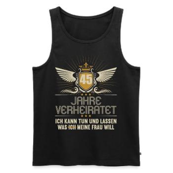 45 Jahre verheiratet kann tun 45.Hochzeitstag - Männer Premium Bio Tank Top - Schwarz - Vorne - Michal (187cm)