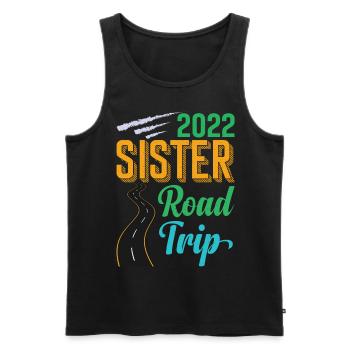 2022 Sister Road Trip Vacation Girls Retro Vintage - Männer Premium Bio Tank Top - Schwarz - Vorne - Michal (187cm)