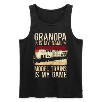 Freight Diesel Train Driver - Men's Premium Organic Tank Top - black - Front - AI Model Male 178 light (178cm)