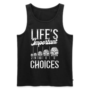 Freight Diesel Train Driver - Men's Premium Organic Tank Top - black - Front - AI Model Male 178 light (178cm)