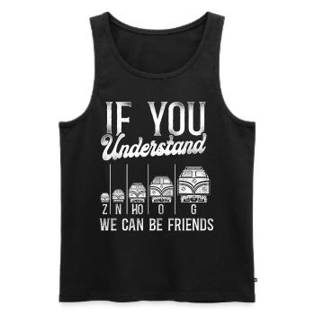 Freight Diesel Train Driver - Men's Premium Organic Tank Top - black - Front - AI Model Male 178 light (178cm)