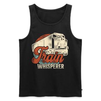 Freight Diesel Train Driver - Men's Premium Organic Tank Top - black - Front - AI Model Male 178 light (178cm)