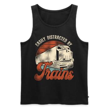 Freight Diesel Train Driver - Men's Premium Organic Tank Top - black - Front - AI Model Male 178 light (178cm)
