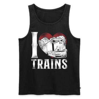 Freight Diesel Train Driver - Men's Premium Organic Tank Top - black - Front - AI Model Male 178 light (178cm)
