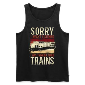Freight Diesel Train Driver - Men's Premium Organic Tank Top - black - Front - AI Model Male 178 light (178cm)
