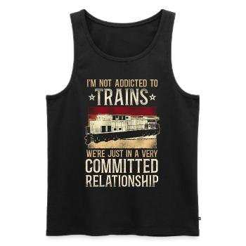 Freight Diesel Train Driver - Men's Premium Organic Tank Top - black - Front - AI Model Male 178 light (178cm)