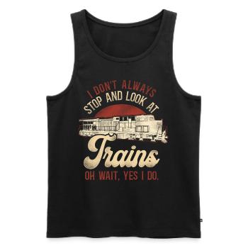 Conducteur de train diesel de marchandises - Débardeur bio Premium Homme - noir - Devant - AI Model Male 178 light (178cm)