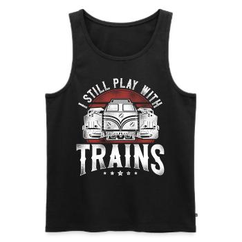 Freight Diesel Train Driver - Men's Premium Organic Tank Top - black - Front - AI Model Male 178 light (178cm)
