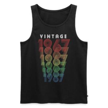 Vintage 1967 Year of birth 1967 Vintage Birthday - Men's Premium Organic Tank Top - black - Front - Michal (187cm)