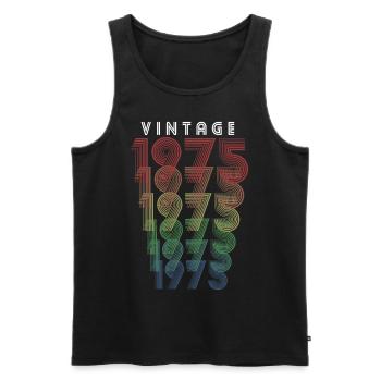 Vintage 1975 Year of birth 1975 Vintage Birthday - Men's Premium Organic Tank Top - black - Front - Michal (187cm)