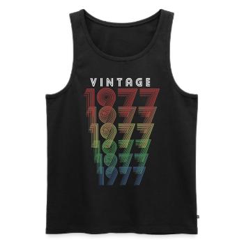 Vintage 1977 Year of birth 1977 Vintage Birthday - Men's Premium Organic Tank Top - black - Front - AI Model Male 178 light (178cm)