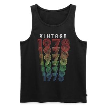 Vintage 1978 Year of birth 1978 Vintage Birthday - Men's Premium Organic Tank Top - black - Front - AI Model Male 178 light (178cm)