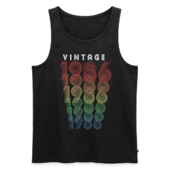 Vintage 1986 Year of birth 1986 Vintage Birthday - Men's Premium Organic Tank Top - black - Front - Michal (187cm)