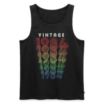 Vintage 1984 Year of birth 1984 Vintage Birthday - Men's Premium Organic Tank Top - black - Front - Michal (187cm)