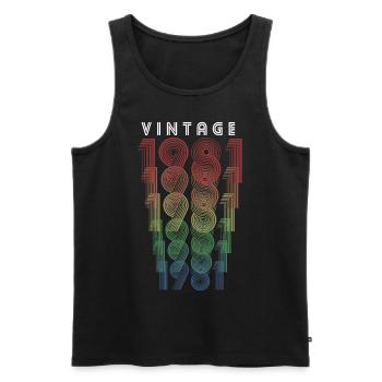 Vintage 1981 Year of birth 1981 Vintage Birthday - Men's Premium Organic Tank Top - black - Front - AI Model Male 178 light (178cm)