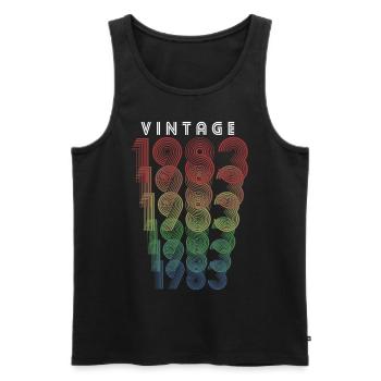 Vintage 1983 Year of birth 1983 Vintage Birthday - Men's Premium Organic Tank Top - black - Front - Michal (187cm)