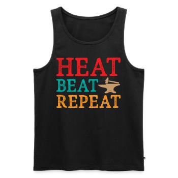Blacksmith Heat Beat Repeat - Men's Premium Organic Tank Top - black - Front - AI Model Male 178 light (178cm)