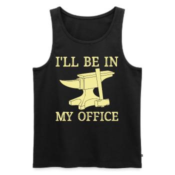 Blacksmith Ironsmith I'll Be In My Office - Men's Premium Organic Tank Top - black - Front - AI Model Male 178 light (178cm)