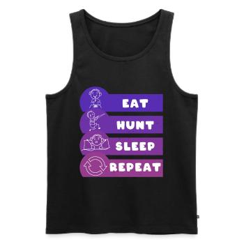 Eat Hunt Sleep Repeat - Männer Premium Bio Tank Top - Schwarz - Vorne - AI Model Male 178 light (178cm)