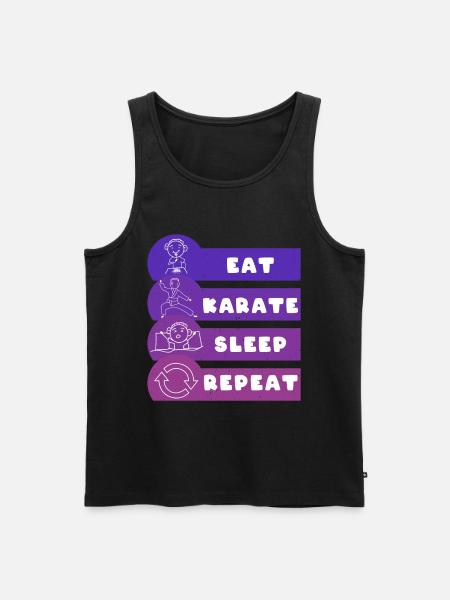 Eat Karate Sleep Repeat - Men's Premium Organic Tank Top - black
