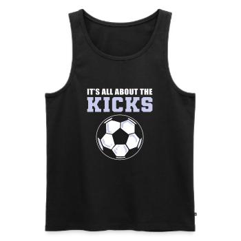 It's All About the Kicks Soccer - Männer Premium Bio Tank Top - Schwarz - Vorne - Michal (187cm)