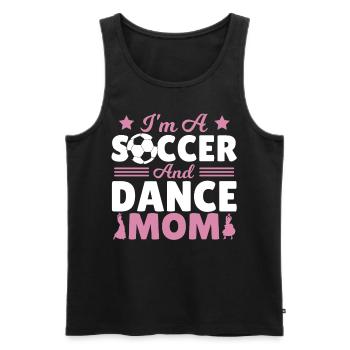 Je suis une maman de soccer et de danse - Débardeur bio Premium Homme - noir - Devant - AI Model Male 178 light (178cm)