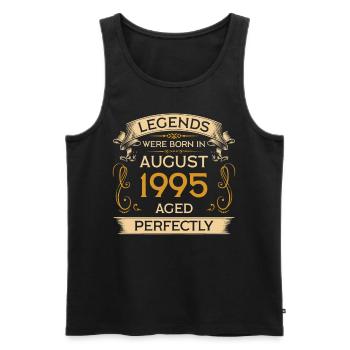 Birthday Legends Were Born Ins August 1995 - Men's Premium Organic Tank Top - black - Front - Michal (187cm)