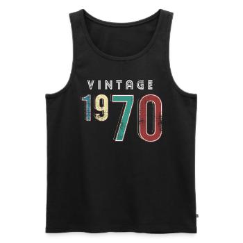 Vintage 1970 Birthday Born year 1970 - Men's Premium Organic Tank Top - black - Front - Michal (187cm)