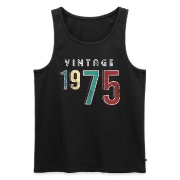 Millésime 1975 Anniversaire Né année 1975 - Débardeur bio Premium Homme - noir - Devant - Michal (187cm)