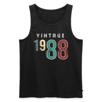 Millésime 1988 Anniversaire Né année 1988 - Débardeur bio Premium Homme - noir - Devant - Michal (187cm)
